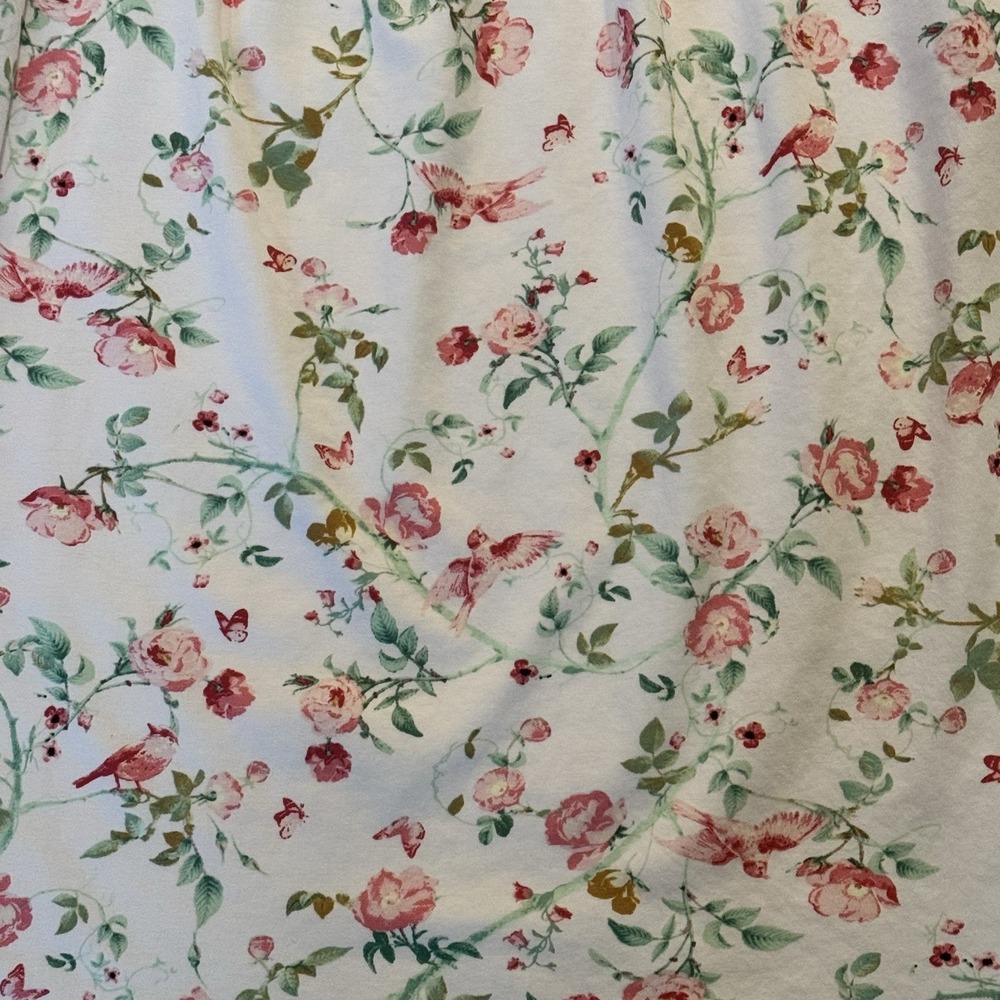 Charter Club Women's Cotton Floral Lace-Trim‎ Nightgown- Bird Bloom XL - Picture 4 of 12